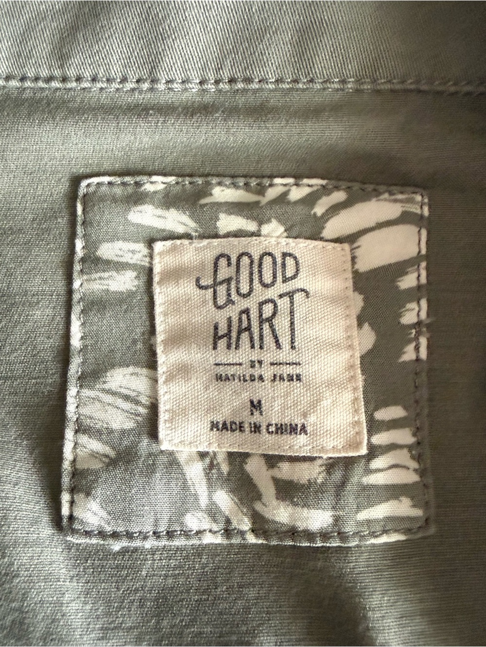 Matilda Jane (Good Hart) Olive Green Khaki Utility Jacket Like New - Picture 5 of 6